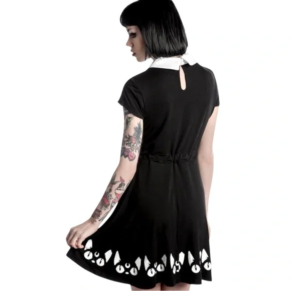 KILLSTAR Keiko Kitty Skater Dress Size Medium Goth Witchy - Picture 6 of 16